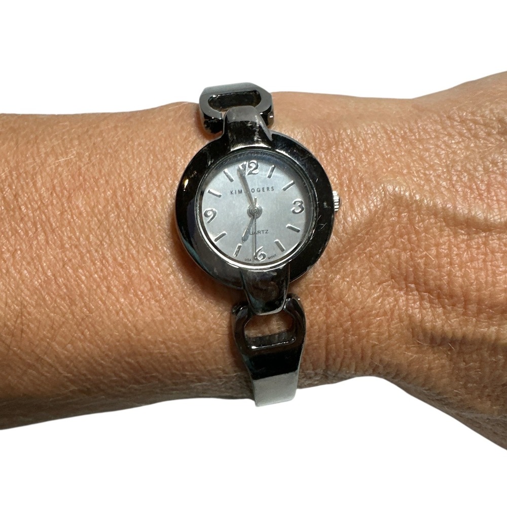 Kim Rogers Quartz Women's Watch‎ Dark Grey Bracelet Clasp Band Round Face Works